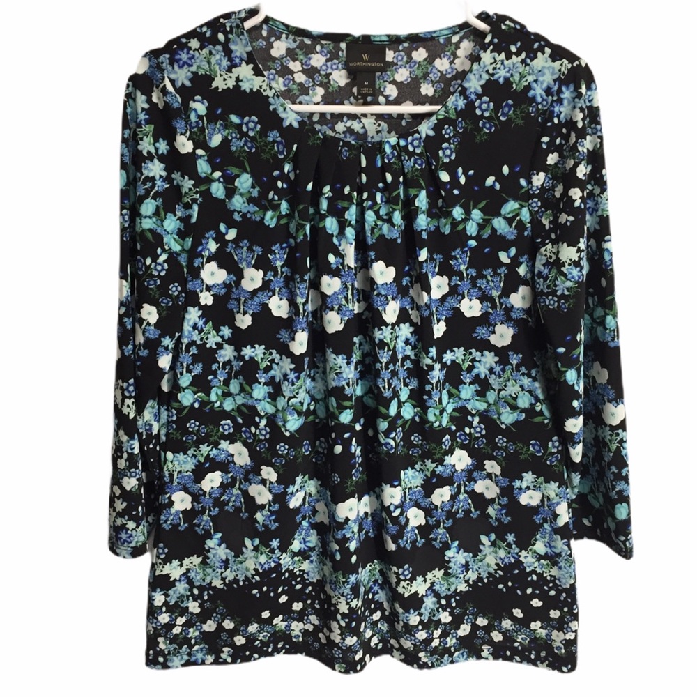 🐞Worthington Floral Dress Top Size Medium EUC